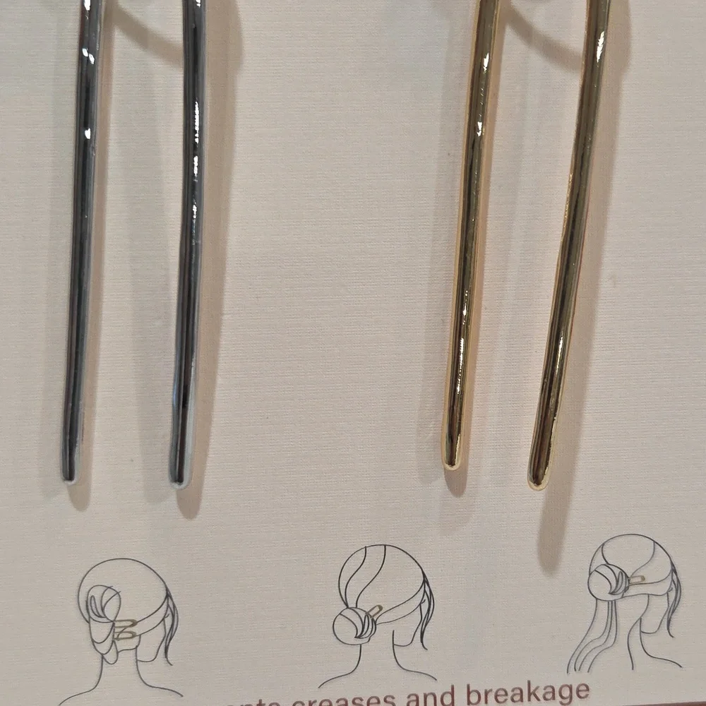 🩶▪️Camila Coelho ▪️Dual-Tone ( Silver/ Gold) Twist Tuck & Go  French Pins